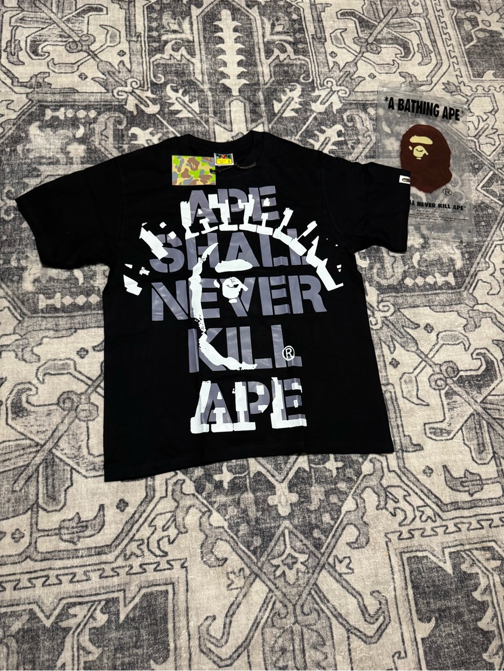 A Bathing Ape Black 'Never Kill Ape' Graphic Tee